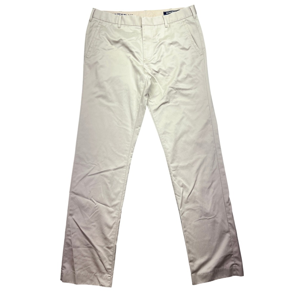 Bonobos Wednesday‎ Slim Fit Everyday Casual Trousers Mens Sz 33 Beige Cotton